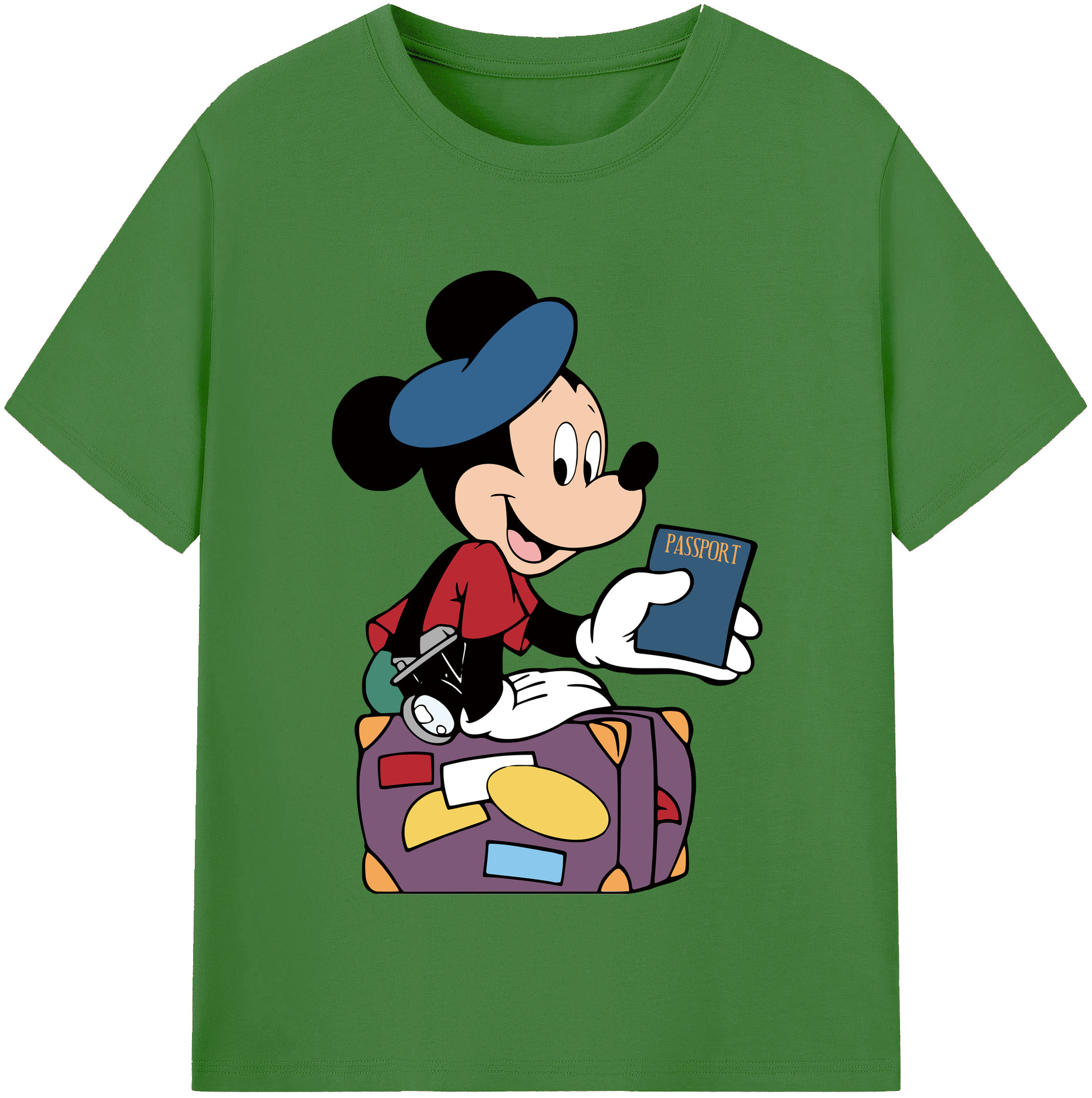 （画像用） ミッキーマウス Mickey Mouse レディースカジュアルプリントTシャツ（綿100％）